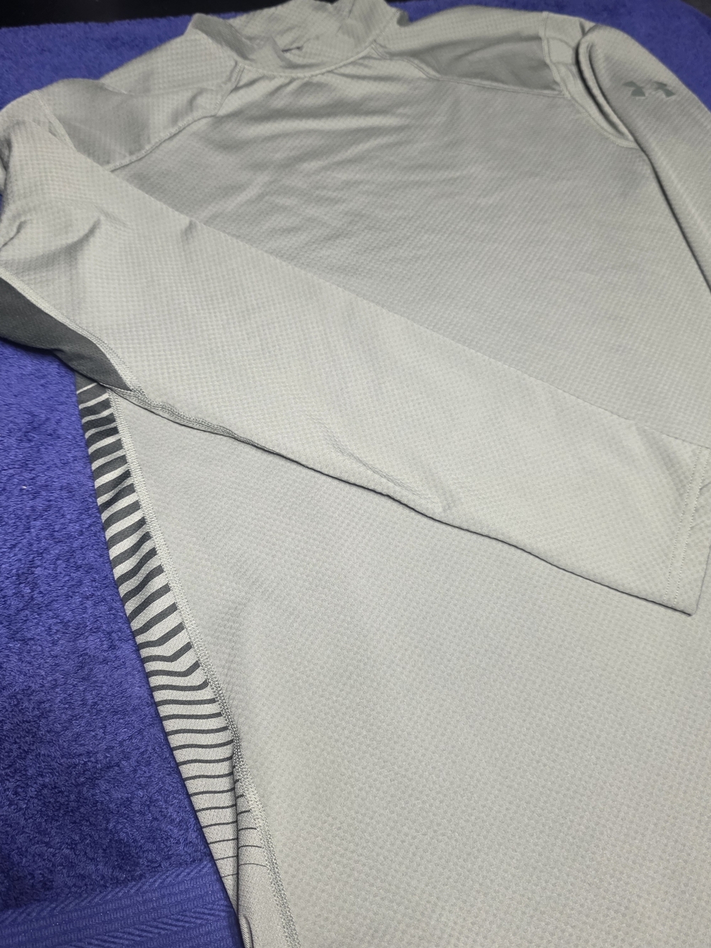 Under Armour Men's Light Gray Performance Cold Gear Reactor Long Sleeve Mock